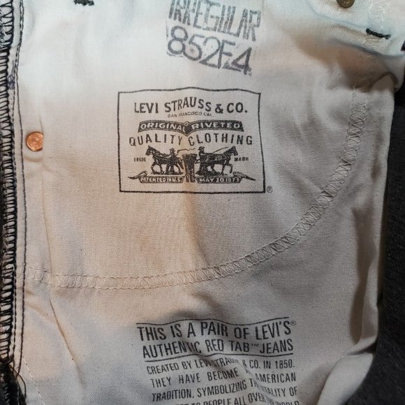 Vintage Levis 505 Jeans Mens 42X34 Black Straight Leg Regular Fit USA - Picture 4 of 8